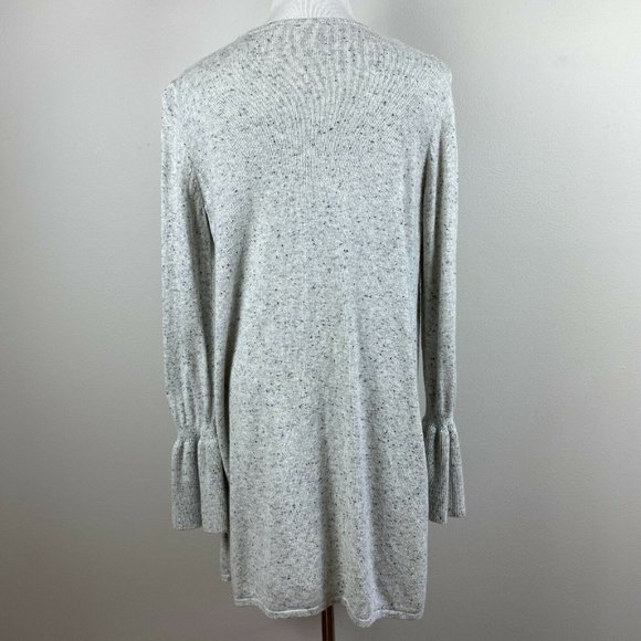 Moth Anthropologie Cardigan Sweater‎ M Gray Knit Open Draped Bell Sleeve - Picture 5 of 11